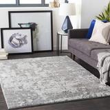 Elsa 2' x 2'11" Modern Medium Gray/Light Gray/Ivory/Black Area Rug - Hauteloom