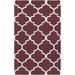 Nassau 5' x 8' Transitional Modern Moroccan Flatweave Wool Ivory/Dark Purple Area Rug - Hauteloom