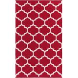 Licking 9' x 12' Transitional Modern Moroccan Flatweave Cotton Ivory/Bright Red Area Rug - Hauteloom