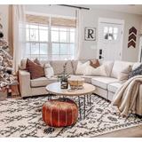 Godalming 2' x 2'11" Bohemian/ Charcoal/Light Beige/Peach Area Rug - Hauteloom