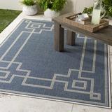 Ariton 5'3" x 7'7" Cottage Taupe/White/Dark Blue/Navy Outdoor Area Rug - Hauteloom