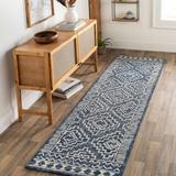 Horton 5' x 7'6" Wool Beige/Light Blue/Navy Area Rug - Hauteloom