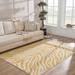 Terra 5'3" x 7'3" Hide, Leather & Fur Mustard/Light Beige/Taupe/Peach Area Rug - Hauteloom