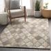 Bluffdale 4' Round Cottage Handmade Contemporary Wool Charcoal/Taupe/Black/Brown/Light Beige/Tan/Peach/Dark Red Area Rug - Hauteloom