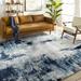 Baldwyn 7'10" x 10'2" Modern Charcoal/White/Black/Sky Blue/Ink Blue/Light Slate/Teal Area Rug - Hauteloom