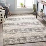 Mineola 3' x 5' Bohemian/ Handmade Moroccan Farmhouse Wool Charcoal/White Area Rug - Hauteloom