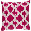 Grovesend 20" Square Cotton Cream/Magenta/Pink/Red Throw Pillow - Hauteloom