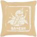 Staley 18" Square Cottage Cotton Mustard/Off White Throw Pillow - Hauteloom