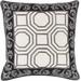 Veseli 22" Square Traditional Cotton Dark Brown/Black/Light Beige/Peach Throw Pillow - Hauteloom