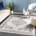 Rufford 2'9" x 5' Traditional White/Medium Gray/Navy/Denim/Aqua/Black/Gray Area Rug - Hauteloom