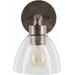 Whitehorse 7"L x 6"W x 9"H Modern Pewter/Clear/Metallic - Pewter Wall Sconce - Hauteloom