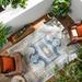 Milam 5'3" x 7'3" Ivory/Charcoal/Saffron/Rust/Navy/Pale Blue/Light Slate/Brick Red/Rust/Mustard Outdoor Area Rug - Hauteloom