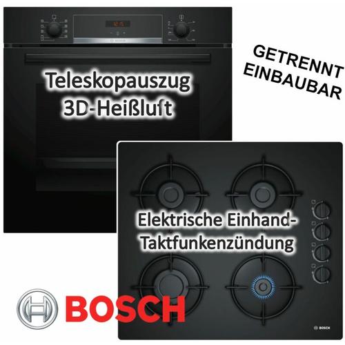 Bosch - herdset Backofen mit Gaskochfeld autark 60 cm Teleskopführung neu