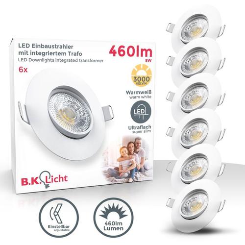 6x LED Einbauspots Strahler Einbauleuchten Lampe ultra-flach Deckenspots weiß