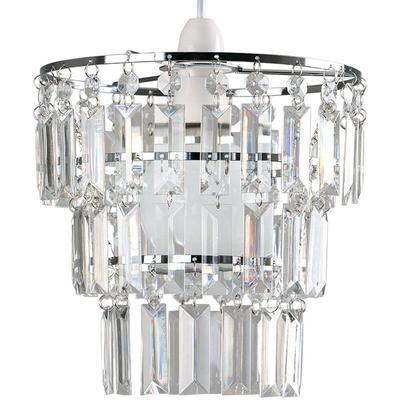 Minisun - 2 x 3 Tier Ceiling Pendant Light Shades With Clear Acrylic Jewel Droplets
