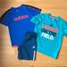 Adidas Matching Sets | 2 Adidas Climalite T-Shirts And A Pair Of Shorts | Color: Blue/Green | Size: Xs (7-8y; Boys)