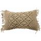 Thedecofactory - macrame - Coussin macramé en coton tressé rose nude 30x50 - Rose nude