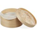 Relaxdays cuiseur vapeur bambou, panier asiatique avec 2 étages, pour Dim Sum, riz, bamboo steamer,