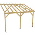 Carport adossé 4x3 - Tuilable pente 30% - Bois massif - Robuste Sans la visserie et sans les pieds