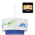 Lampe suspension Dinosaure,abat-jour rond motifs animaux, pour chambre d'enfants, HxD