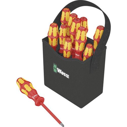 Wera - Jeu de tournevis Kraftform 2go 100 vde 11 pièces vis à fente, vis Pozidriv, cruciforme