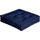 Coussin de Sol 50 x 50 x 10 cm lola 100% coton coloris bleu marine