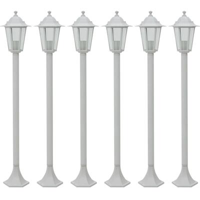 Vidaxl - Garten-Pollerleuchte 6 Stk. E27 110 cm Aluminium Weiß