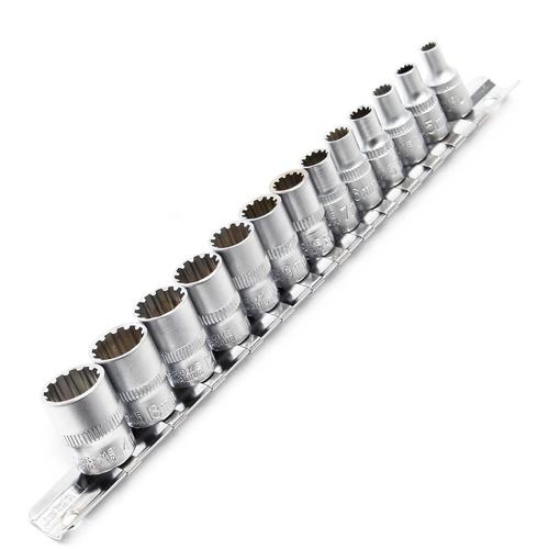 Wiltec - Jeu de douilles 13 pièces 1/4' (6,35mm) Profil externe à dents multiples Carré interne