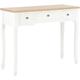 Table de console et coiffeuse avec 3 tiroirs Blanc - Vidaxl