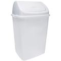 Poubelle plastique blanche à couvercle basculant 18 litres
