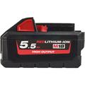 M18 B5,5 - batteria M18 high output 18V da 5,5AH - red lithium Milwaukee