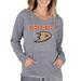 Women's Concepts Sport Gray Anaheim Ducks Mainstream Terry Tri-Blend Long Sleeve Hooded Top