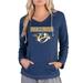 Women's Concepts Sport Navy Nashville Predators Mainstream Terry Tri-Blend Long Sleeve Hooded Top