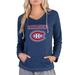 Women's Concepts Sport Navy Montreal Canadiens Mainstream Terry Tri-Blend Long Sleeve Hooded Top