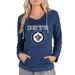 Women's Concepts Sport Navy Winnipeg Jets Mainstream Terry Tri-Blend Long Sleeve Hooded Top