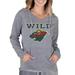 Women's Concepts Sport Gray Minnesota Wild Mainstream Terry Tri-Blend Long Sleeve Hooded Top