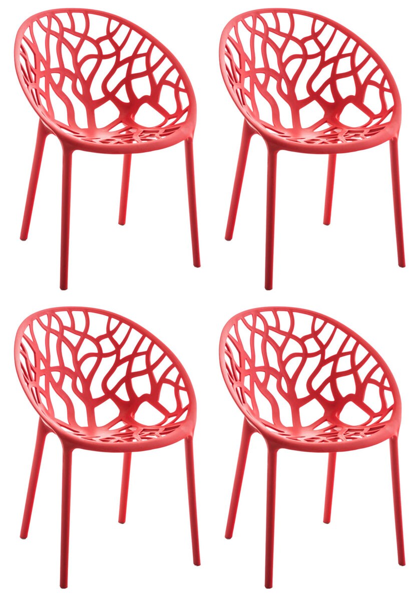 CLP 4er Set Gartenstühle Hope Kunststoff HBT: 80x59x60 cm rot Image