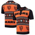 Forever Collectibles Majestic NFL Ugly Polo Shirt Chicago Bears Sweater Knit Polo Shirt, navy, L