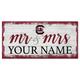 South Carolina Gamecocks 6" x 12" Personalized Mr. & Mrs. Script Sign