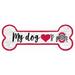 Ohio State Buckeyes 6" x 12" Team Dog Bone Sign