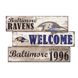 Baltimore Ravens 24" 3-Plank Welcome Sign