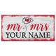 Kansas City Chiefs 6" x 12" Personalized Mr. & Mrs. Script Sign