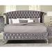 Rosdorf Park Malin Tufted Upholstered Platform Bed Metal in Gray | 66 H x 104 W x 88.5 D in | Wayfair 3F7E6F9104594E2F928F461C97764BCD