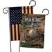 Breeze Decor American Marine Veteran Impressions Decorative 2-Sided 19 x 13 in. 2 Piece Garden Flag Set in Black/Brown | 18.5 H x 13 W in | Wayfair