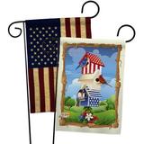 Breeze Decor Star Spangled Birdhouse Impressions Decorative 2-Sided Polyester 19 x 13 in. Garden Flag in Black/Blue | 18.5 H x 13 W in | Wayfair