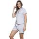 Ladies Cotton Shorty Pyjamas Grey & White Check Shortie PJs Pajamas ~ Small to X Large (Large UK 14/16)