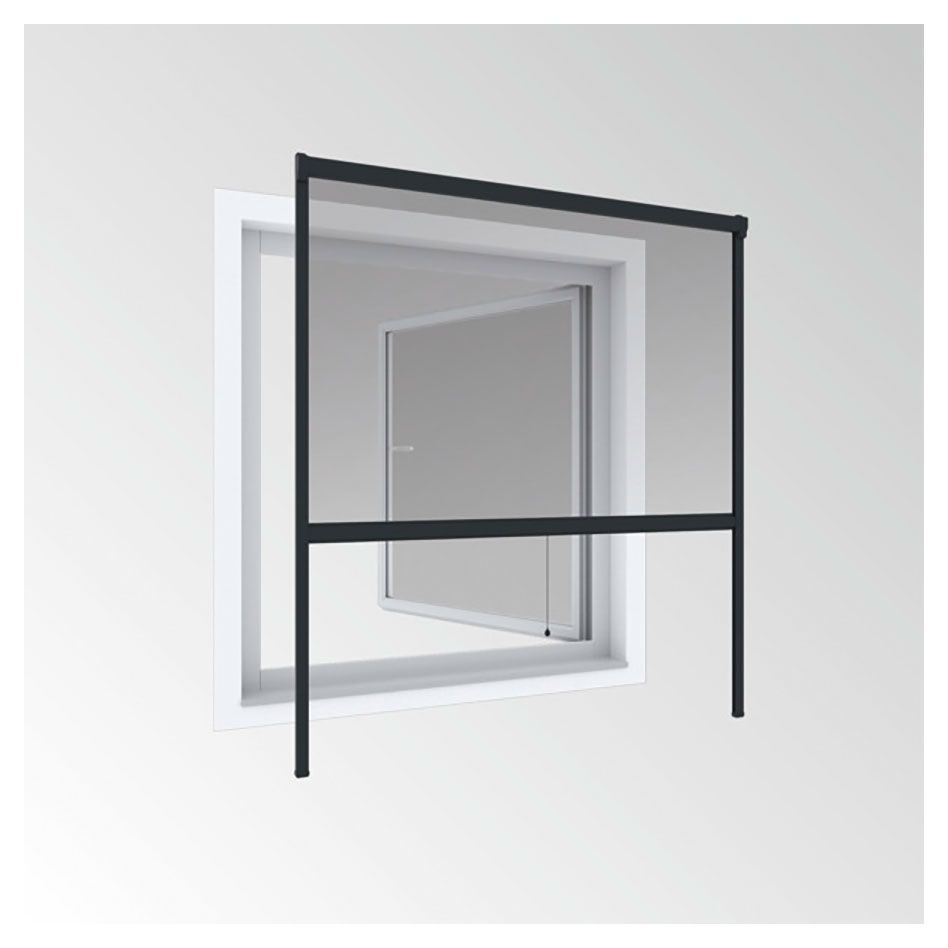 Windhager Insektenschutzrollo PLUS anthrazit Fliegengitter, 160x160 cm Image