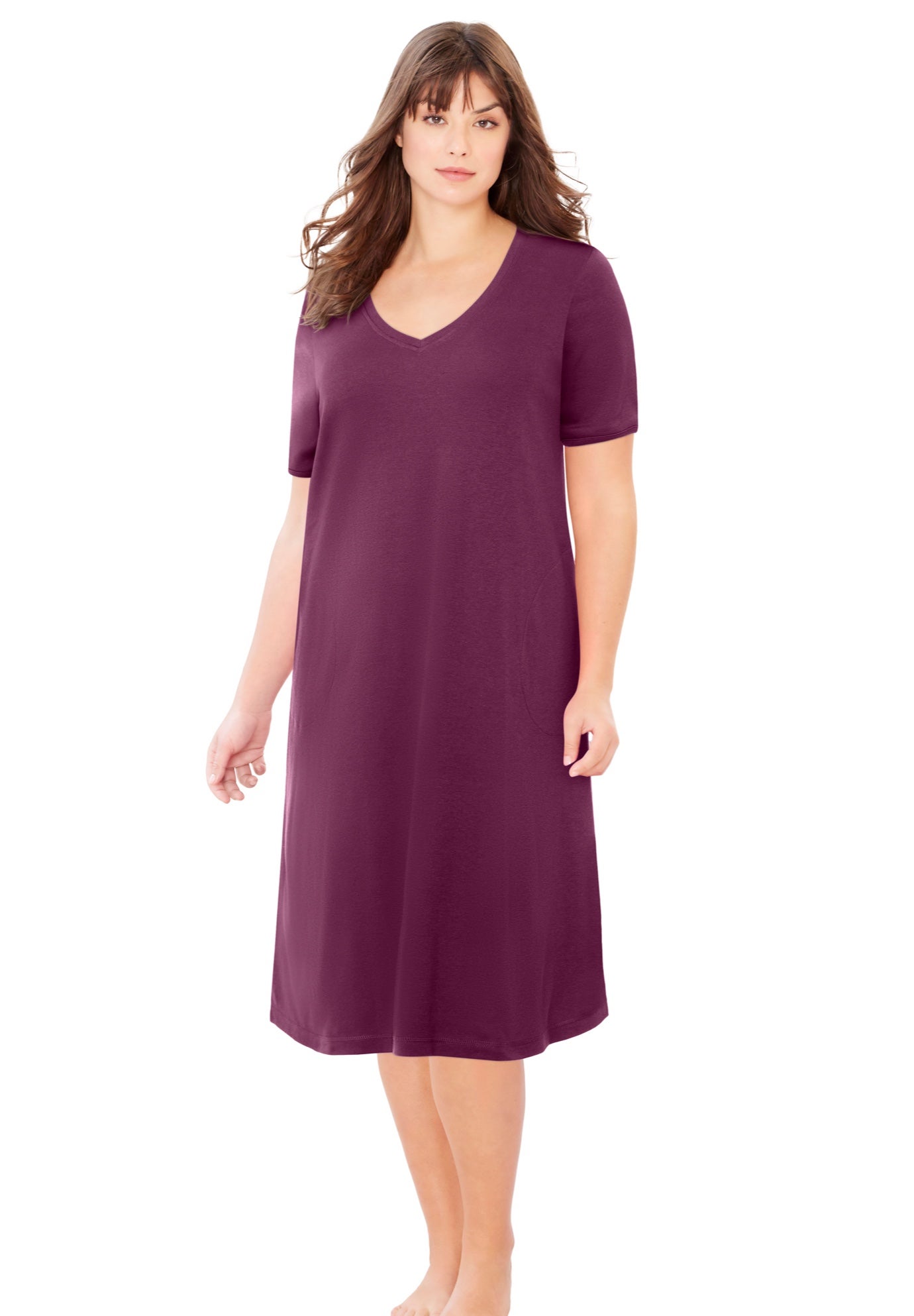 Plus Size Women's Short T-Shirt Lounger by Dreams & Co. in Deep Claret (Size 6X)