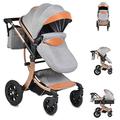 Moni, Sofie 2-in-1 combination pushchair, adjustable shopping basket, colour: grey