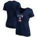 Women's Fanatics Branded Navy Texas Rangers Logo Banner Wave V-Neck T-Shirt